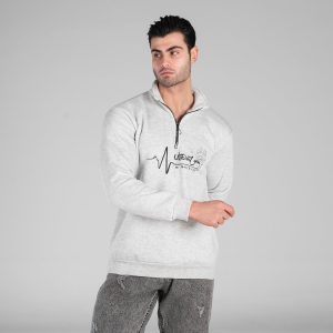 بلوز دورس نیم زیپ مردانه طرح دار مدل 48946