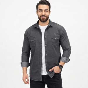 پیراهن اسپرت جین مردانه آستین بلند مدل 49551