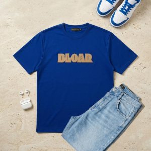 تیشرت یقه گرد مردانه نخ پنبه طرح دار مدل 49988