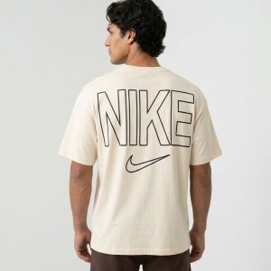 تیشرت Nike یقه گرد مردانه باکسی نخ پنبه طرح دار مدل 50108
