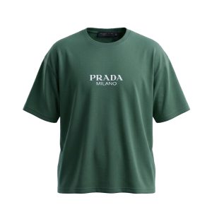 تیشرت Prada یقه گرد مردانه دورس پنبه طرح دار مدل 49671