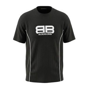 تیشرت Balenciaga یقه گرد مردانه مشکی طرح دار مدل 49751