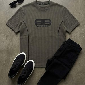 تیشرت Balenciaga یقه گرد مردانه طرح دار مدل 49755