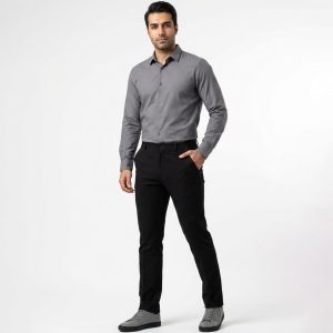 شلوار پارچه ای راسته مردانه مشکی مدل 49359
