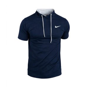 تیشرت Nike یقه گرد مردانه سرمه ای نخ پنبه ساده مدل 49719