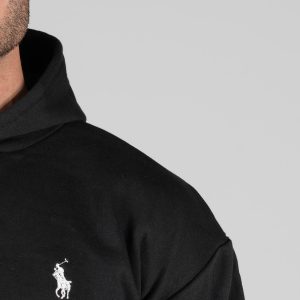 هودی مردانه کلاه دار مشکی Polo مدل 49077