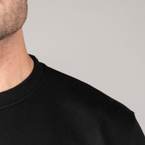بلوز دورس مردانه یقه گرد مشکی ساده Polo مدل 48962