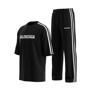 ست مردانه تیشرت و شلوار Balenciaga مشکی مدل 49700