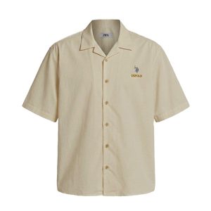 پیراهن لینن مردانه آستین کوتاه ساده Polo مدل 49728