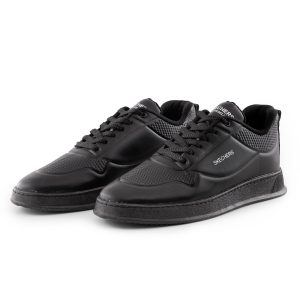 کفش روزمره مردانه Skechers چرم مصنوعی بنددار مشکی مدل 48784
