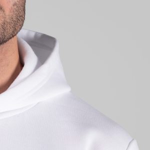 هودی مردانه کلاه دار سفید طرح دار مدل 49169